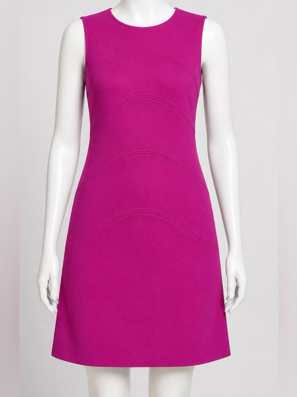 Ann Taylor Sleeveless Fitted A-Line Dress in Fuchsia. Petite 4P